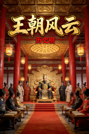 历史剧《王朝风云》海报 - 古代帝王在宫殿中议事